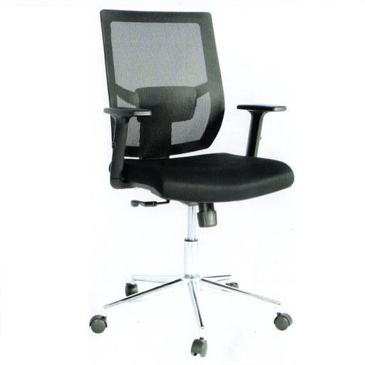 [003-1618] SILLA DE OFICINA HAWA BASCULANTE ESPALDA CREMALLERA BASE CROMO