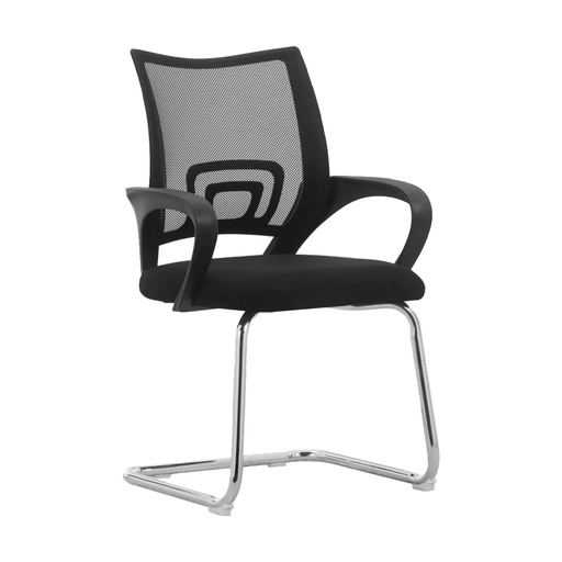 [003-1598] SILLA INTERLOCUTORA ATLANTIS MALLA BASE CROMO BRAZO FIJO