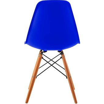 SILLA EAMES TRADICINAL CON PATAS DE MADERA - AZUL OSCURO