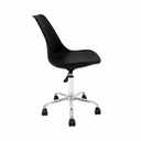 SILLA EAMES TULIP OFICINA - NEGRO ALCOLCHONABLE CROMADA
