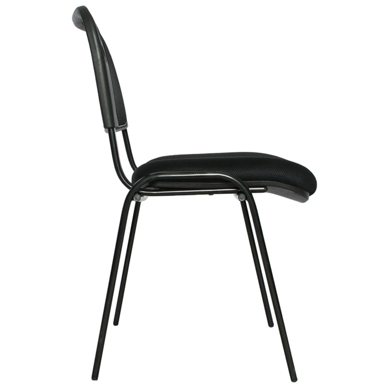 SILLA INTERLOCUTORA ESTRUCTURA NEGRA MALLA RECEPCION ISOCELES 2
