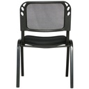 SILLA INTERLOCUTORA ESTRUCTURA NEGRA MALLA RECEPCION ISOCELES 2