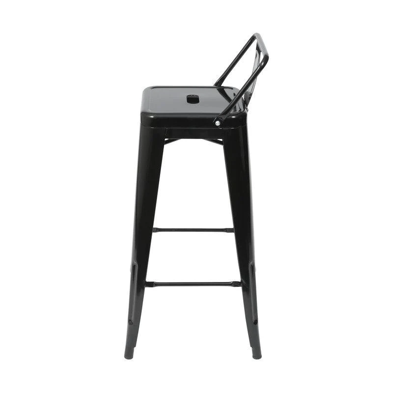 SILLA DE BAR RESTAURANTE METALICA TOLIX NEGRA DESCANSAPIES