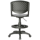 SILLA RISMA DE OFICINA TIPO CAJERO EN PLÁSTICO NEGRO ALTURA REGULABLE Y ARO EN NYLON