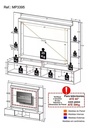 CENTRO DE ENTRETENIMIENTO, PANEL TV DE 65" BLANCO