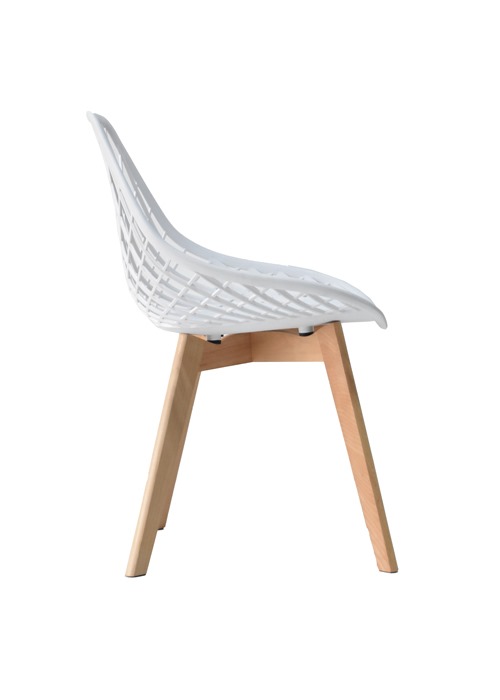 SILLA RESTAURANTE DISEÑO BLANCO ESTRUCTURA MADERA MSA