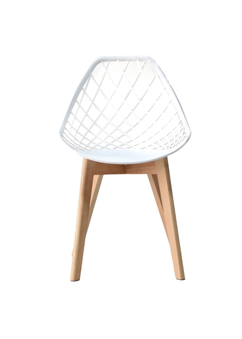 SILLA RESTAURANTE DISEÑO BLANCO ESTRUCTURA MADERA MSA