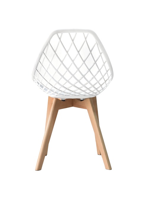 SILLA RESTAURANTE DISEÑO BLANCO ESTRUCTURA MADERA MSA