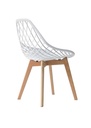 SILLA RESTAURANTE DISEÑO BLANCO ESTRUCTURA MADERA MSA