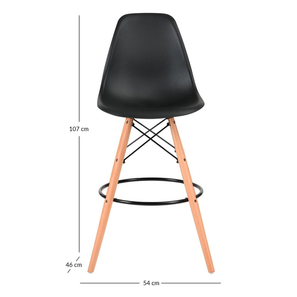 BUTACO BAR EAMES MADERA HAYA -NEGRO