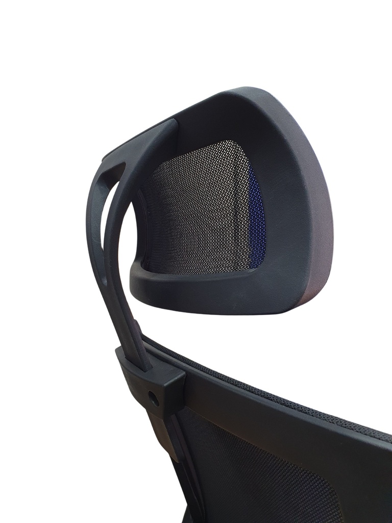 SILLA OFICINA BRAZOS GRADUABLES DE PAÑO CON CABECERO,BASE NYLON Y NEGRA MASAKI
