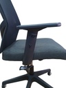 SILLA OFICINA BRAZOS GRADUABLES DE PAÑO CON CABECERO,BASE NYLON Y NEGRA MASAKI