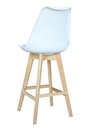 SILLA BAR EMA BLANCA ALCOLCHONABLE POLIPROPILENO PATAS MADERA