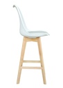 SILLA BAR EMA BLANCA ALCOLCHONABLE POLIPROPILENO PATAS MADERA