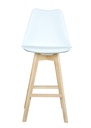 SILLA BAR EMA BLANCA ALCOLCHONABLE POLIPROPILENO PATAS MADERA