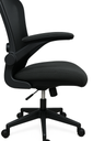 SILLA EJECUTIVA BASCULANTE CON BRAZOS ABATIBLES, ESPALDAR EN MALLA Y ASIENTO EN PAÑO - BASE NYLON ASUKA