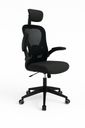 SILLA EJECUTIVA BASCULANTE CON BRAZOS ABATIBLES, ESPALDAR EN MALLA Y ASIENTO EN PAÑO - BASE NYLON ASUKA