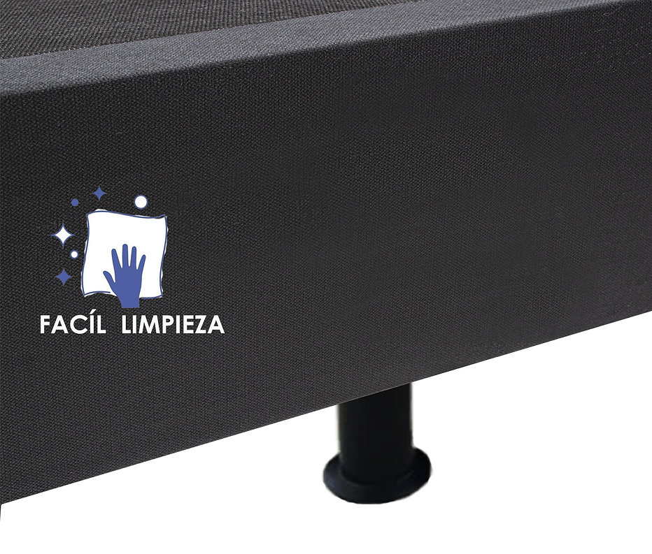 BASE CAMA DE 140 X 190 EN TELA DE 2 DIVISIONES MADERA