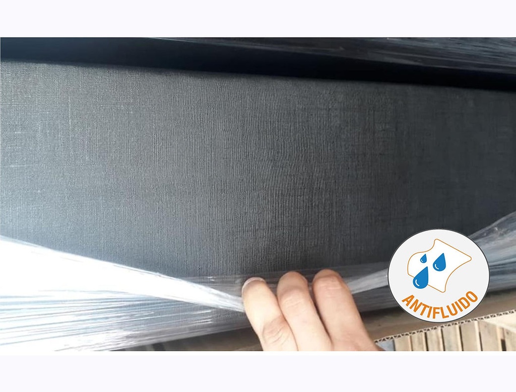 BASE CAMA DE 140 X 190 EN TELA DE 2 DIVISIONES MADERA