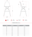 SILLA BAR EAMES GRIS PATAS DE MADERA POLIPROPILENO