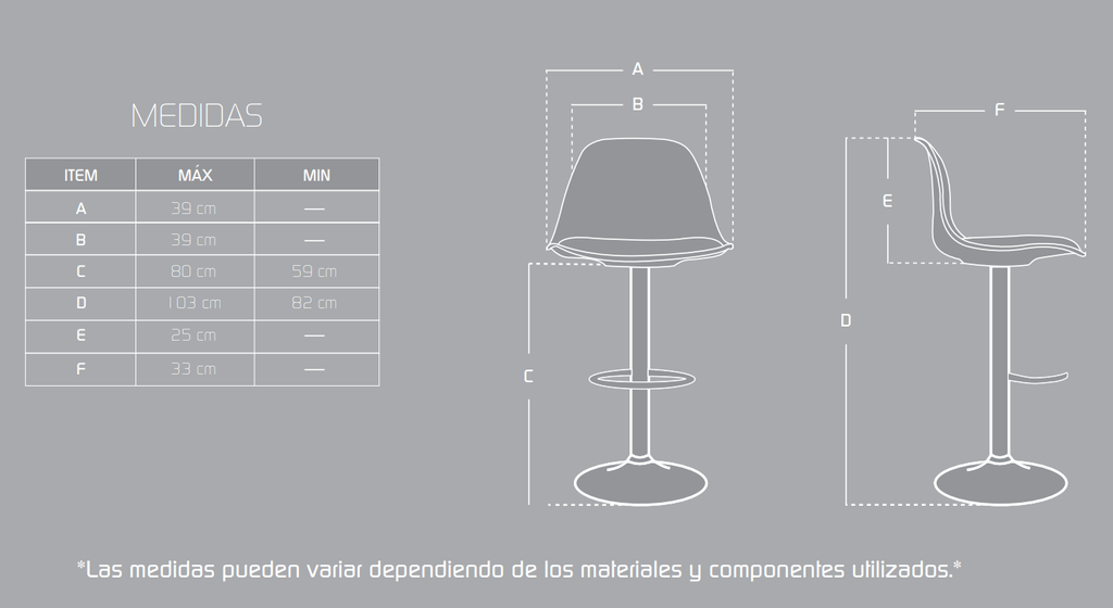SILLAS BAR  RESTAURANTE EAMES TULIPAN ALTA - NEGRO ASIENTO TAPIZADO