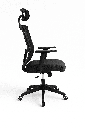 SILLA OFICINA BRAZOS GRADUABLES DE PAÑO CON CABECERO,BASE NYLON Y NEGRA MASAKI