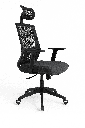 SILLA OFICINA BRAZOS GRADUABLES DE PAÑO CON CABECERO,BASE NYLON Y NEGRA MASAKI