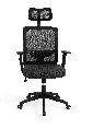 SILLA OFICINA BRAZOS GRADUABLES DE PAÑO CON CABECERO,BASE NYLON Y NEGRA MASAKI