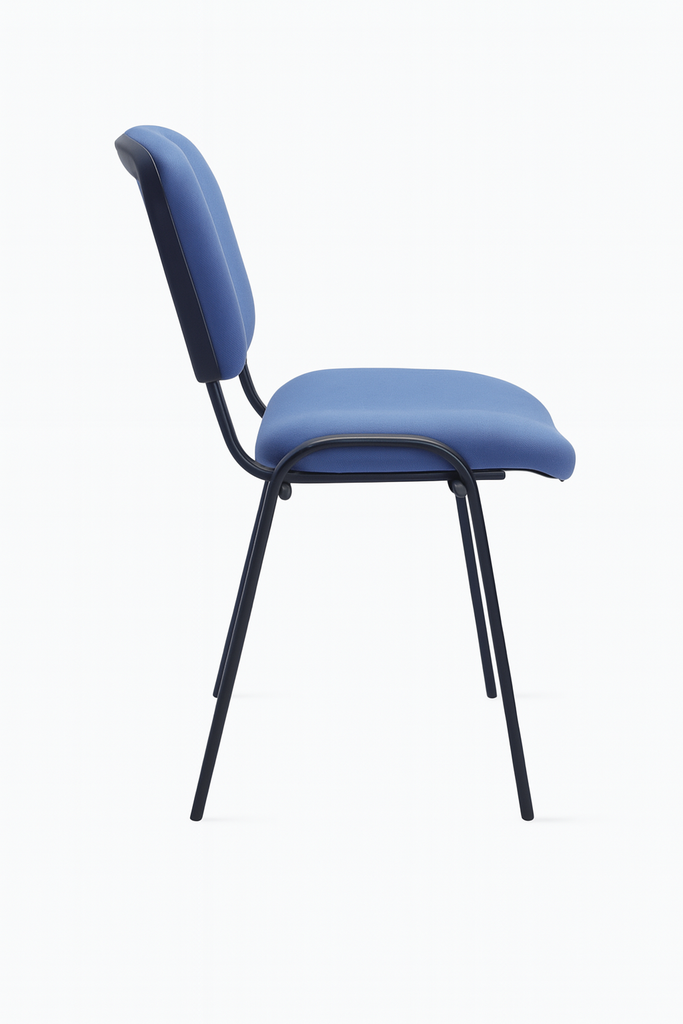 INTERLOCUTORA ISOCELES ESTRUCTURA NEGRA /ASIENTO Y ESPALDA TAPIZADO AZUL