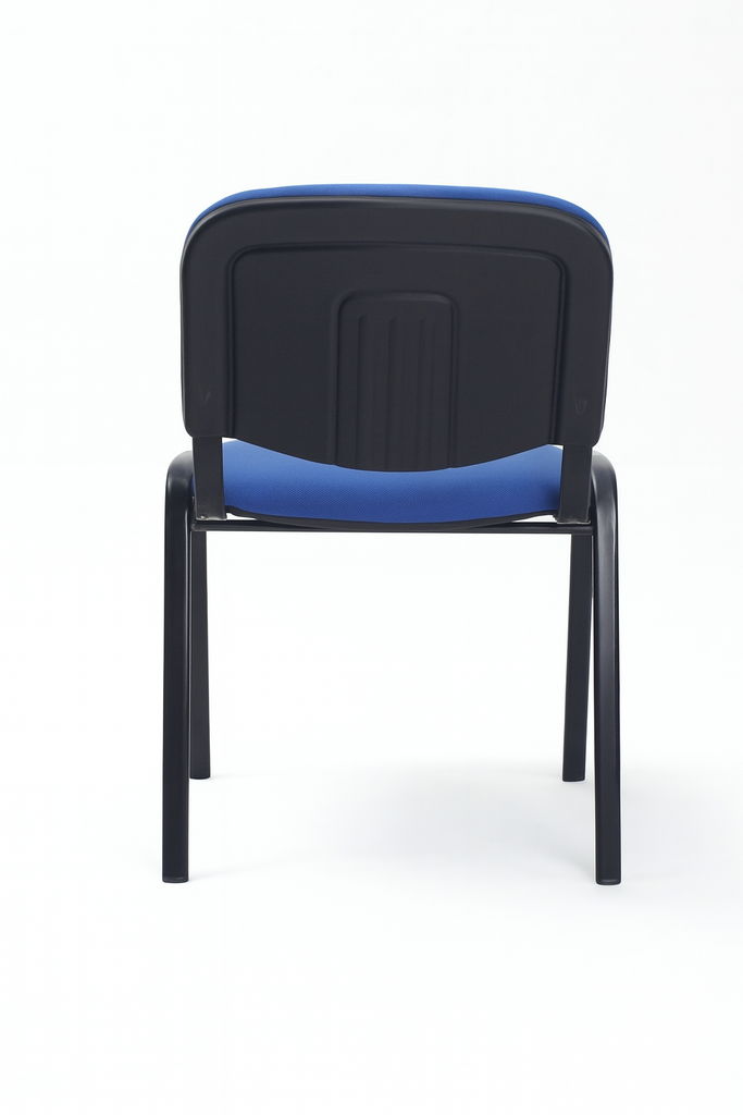 INTERLOCUTORA ISOCELES ESTRUCTURA NEGRA /ASIENTO Y ESPALDA TAPIZADO AZUL