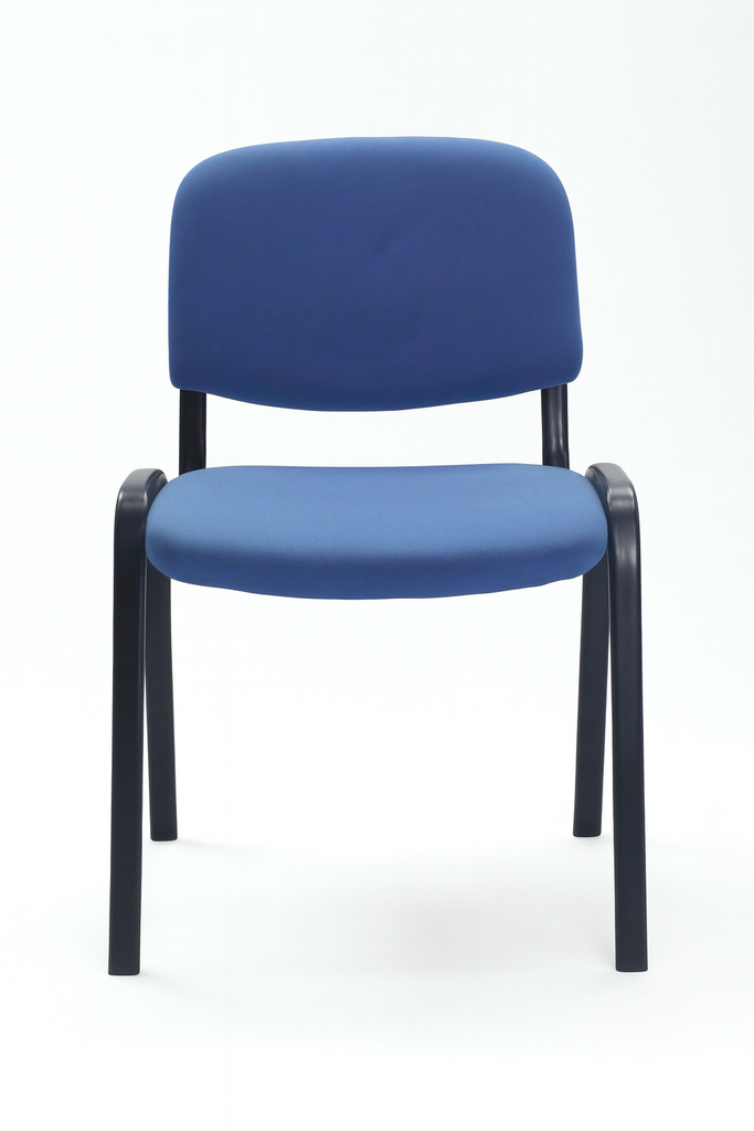 INTERLOCUTORA ISOCELES ESTRUCTURA NEGRA /ASIENTO Y ESPALDA TAPIZADO AZUL