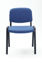 INTERLOCUTORA ISOCELES ESTRUCTURA NEGRA /ASIENTO Y ESPALDA TAPIZADO AZUL