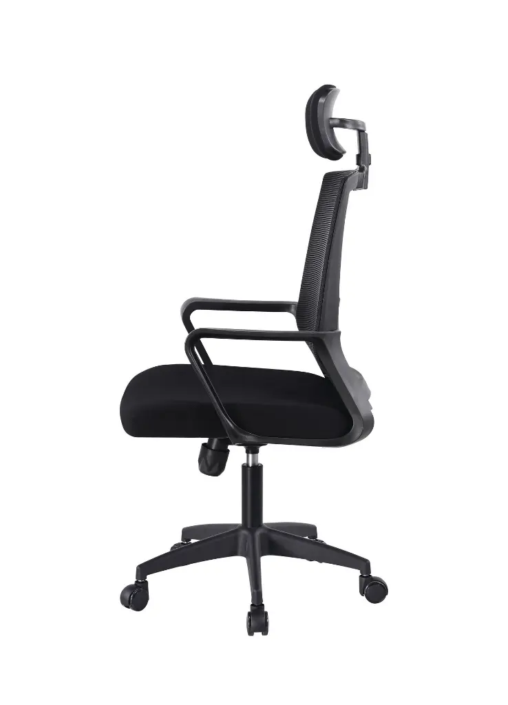 SILLA GERENCIAL BRAZOS FIJOS DOMUS NEGRA ERGONOMICA CABECERO