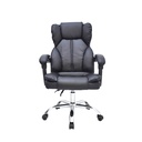 SILLA GERENCIAL CUERINA ALCOLCHONABLE RECLINABLE ESPALDAR NEGRA 2 PERILLAS BASE CROMO