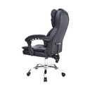 SILLA GERENCIAL CUERINA ALCOLCHONABLE RECLINABLE ESPALDAR NEGRA 2 PERILLAS BASE CROMO