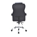 SILLA GERENCIAL CUERINA ALCOLCHONABLE RECLINABLE ESPALDAR NEGRA 2 PERILLAS BASE CROMO