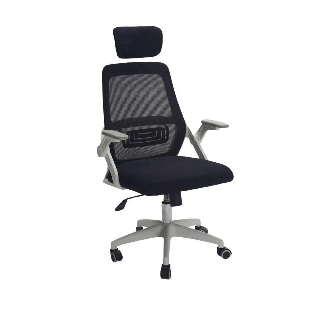 SILLA ERGONOMICA PANDA BRAZOS ABATIBLES PAÑO RUEDA GOMA SOPORTE LUMBAR