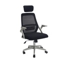 SILLA ERGONOMICA PANDA BRAZOS ABATIBLES PAÑO RUEDA GOMA SOPORTE LUMBAR