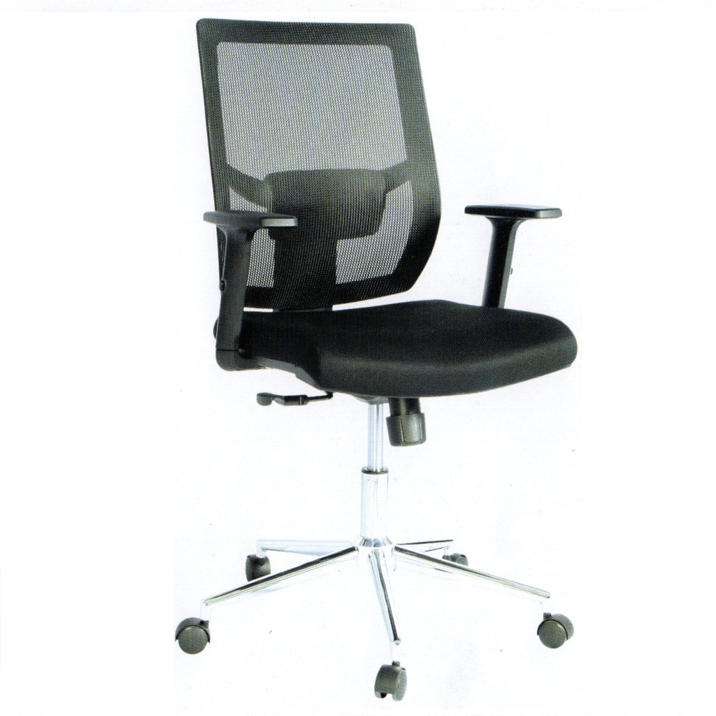 SILLA DE OFICINA HAWA BASCULANTE ESPALDA CREMALLERA BASE CROMO