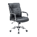 SILLA OFICINA GERENCIAL CUERINA GIRATORIA ERGONOMICA NEGRA TOLEDO