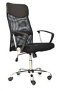 SILLA EJECUTIVA DUBAI (SEUL) / ERGONÓMICA Y GIRATORIA / RAZO FIJO / BASE CROMO / ESPALDA DOBLE MALLA NEGRA / ASIENTO EN MALLA CON TERMINACIONES EN CUERO SINTETICO
