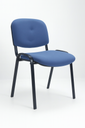 INTERLOCUTORA ISOCELES ESTRUCTURA NEGRA /ASIENTO Y ESPALDA TAPIZADO AZUL