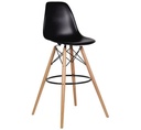 SILLA BAR EAMES PATAS MADERA HAYA -NEGRO ARO METALICO