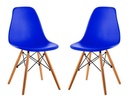 SILLA EAMES TRADICINAL CON PATAS DE MADERA - AZUL OSCURO