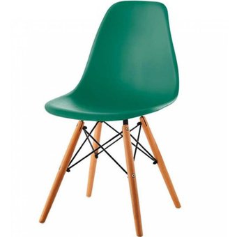 SILLA EAMES TRADICINAL CON PATAS DE MADERA - AGUA MARINA