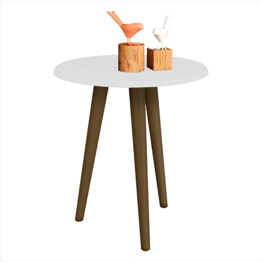 MESA DE APOYO BRILHANTE EN MADERA - BLANCA