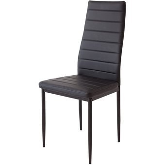 SILLA TALAVERA ESTRUCTURA METALICA FORRADA EN CUERO PU - NEGRA