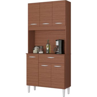 ALACENA MUEBLE AUXILIAR COCINA CASSIA 6 PUERTAS COLOR CAPUCHINO