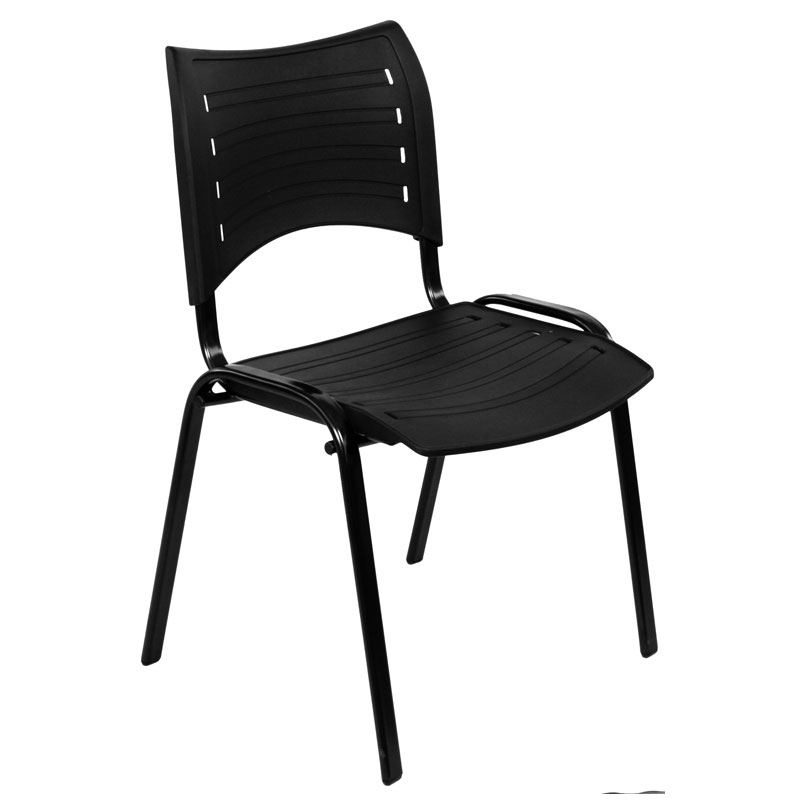 SILLA INTERLOCUTORA SMART ESTRUCTURA NEGRA / ARMADA / PLASTICO NEGRO