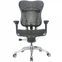 SILLA TOKIO MARCO NEGRO / BRAZOS GRADUABLE / BASE CROMO / ASIENTO EN MALLA NEGRA / ESPALDA PLASTICA
